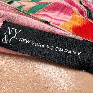 New York & Company Pink Floral Multicolor Blouse